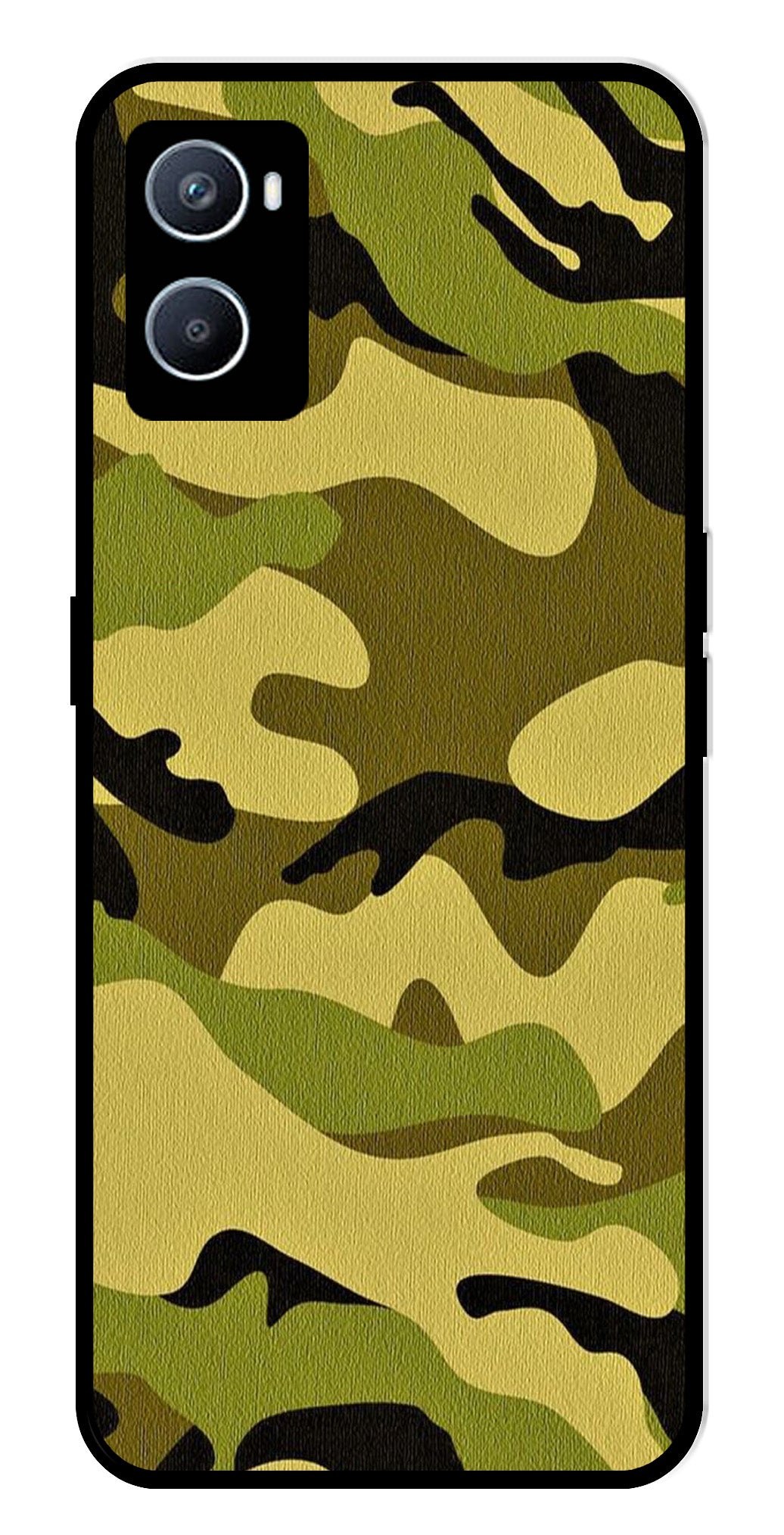 Army Pattern Metal Mobile Case for Oppo A96   (Design No -35)