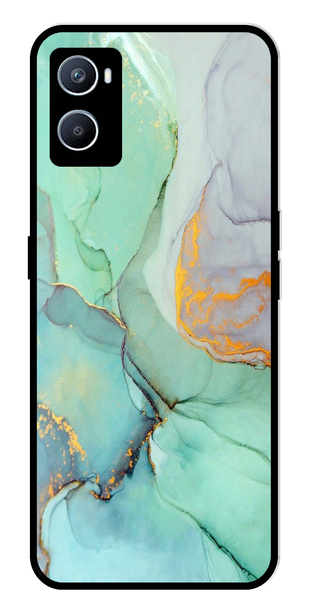 Marble Design Metal Mobile Case for Oppo A96   (Design No -46)