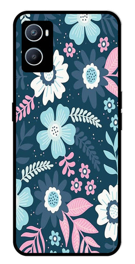 Flower Leaves Design Metal Mobile Case for Oppo A96   (Design No -50)