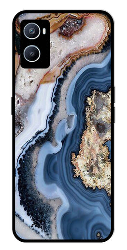 Marble Design Metal Mobile Case for Oppo A96   (Design No -53)