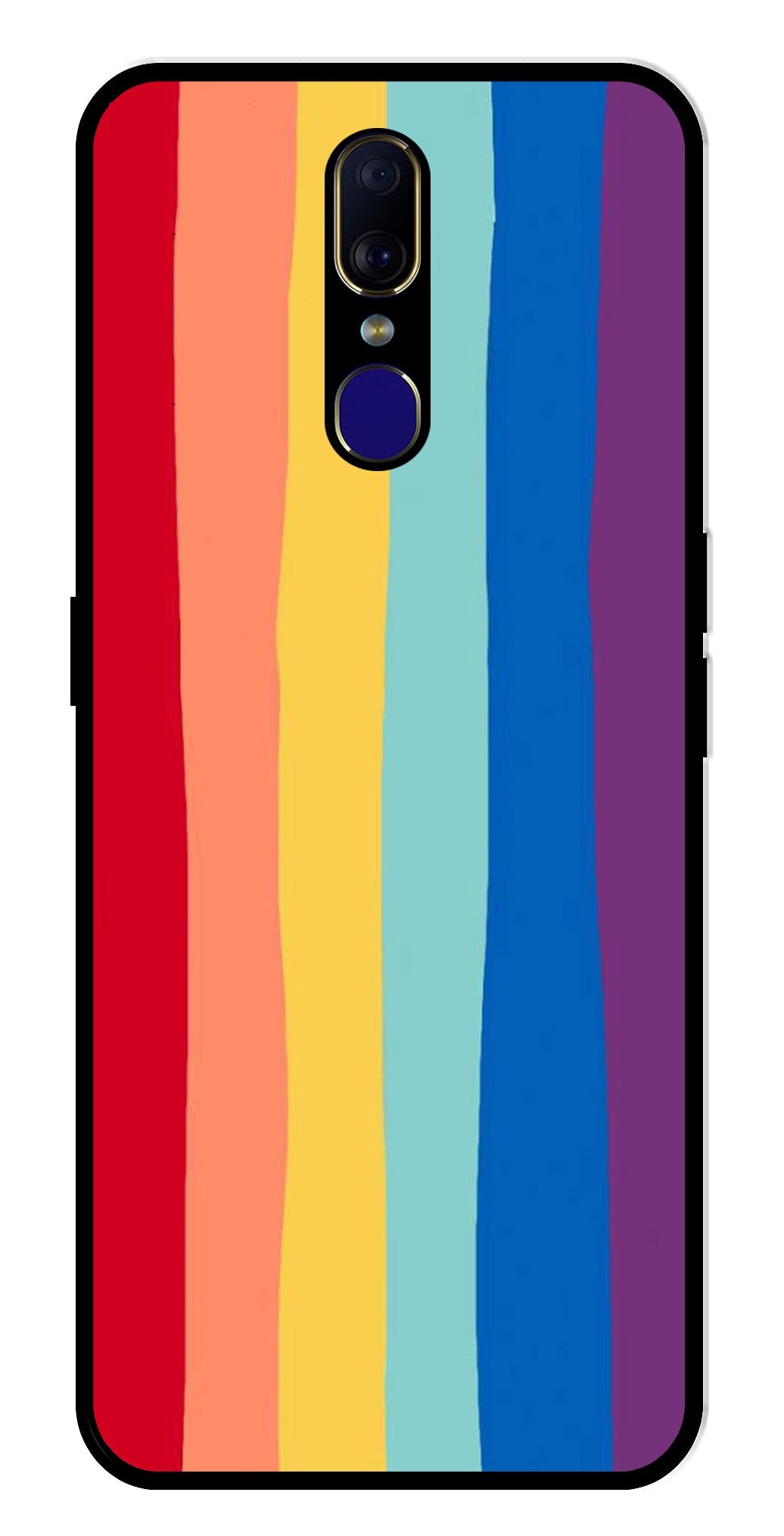 Rainbow MultiColor Metal Mobile Case for Oppo F11   (Design No -03)