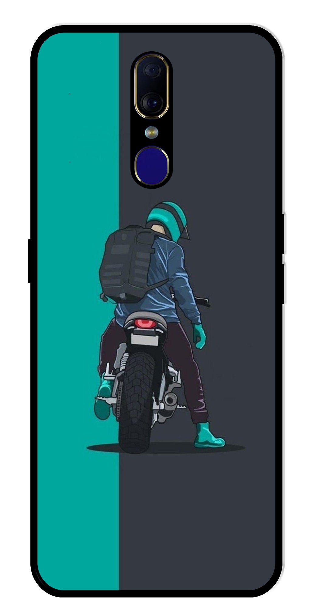 Bike Lover Metal Mobile Case for Oppo F11   (Design No -05)