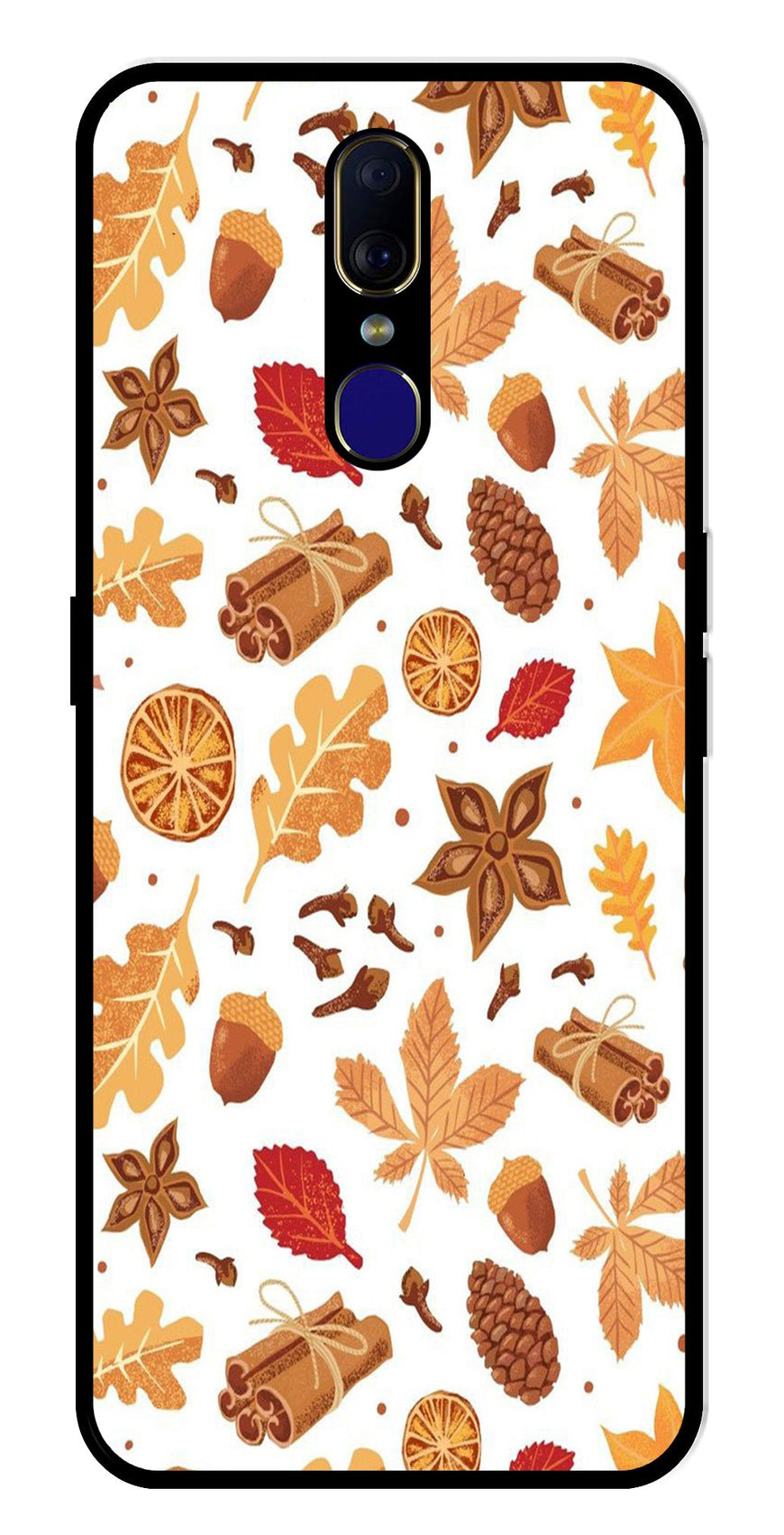 Autumn Leaf Metal Mobile Case for Oppo F11   (Design No -19)