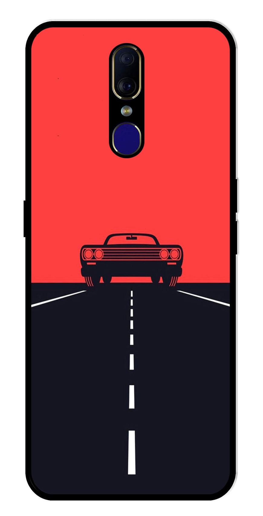 Car Lover Metal Mobile Case for Oppo F11   (Design No -21)