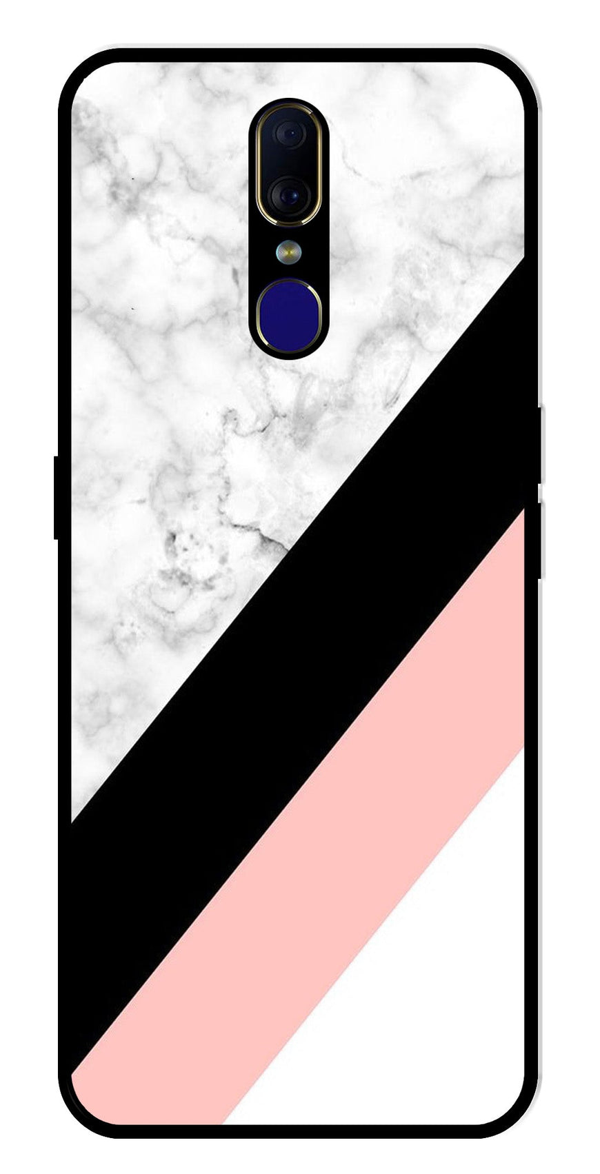 Marble Design Metal Mobile Case for Oppo F11   (Design No -24)