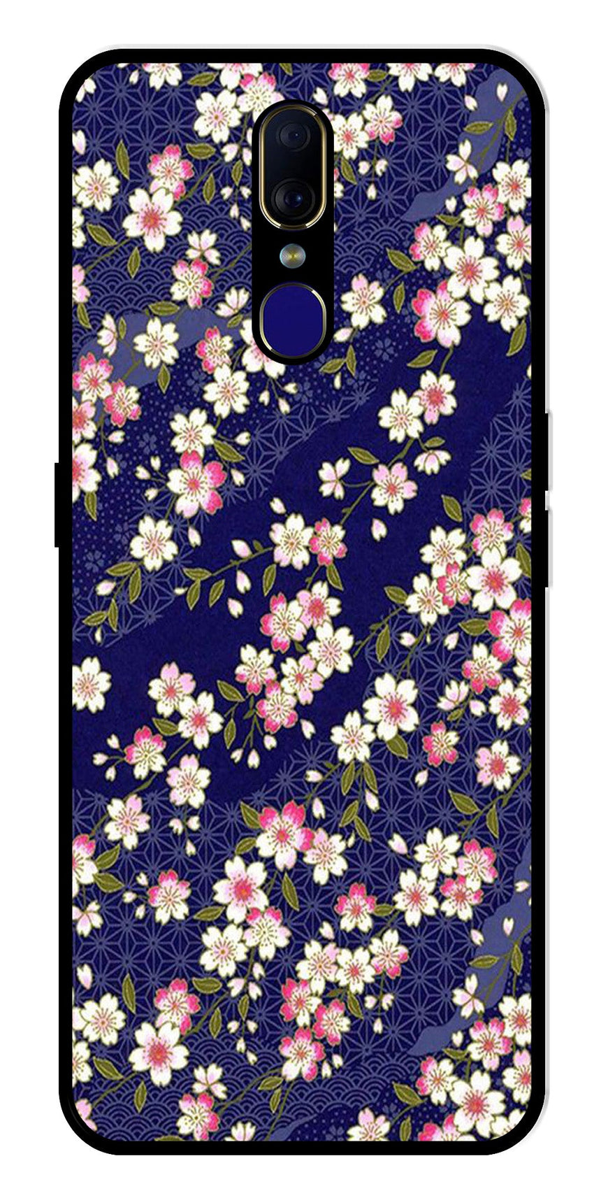 Flower Design Metal Mobile Case for Oppo F11   (Design No -25)