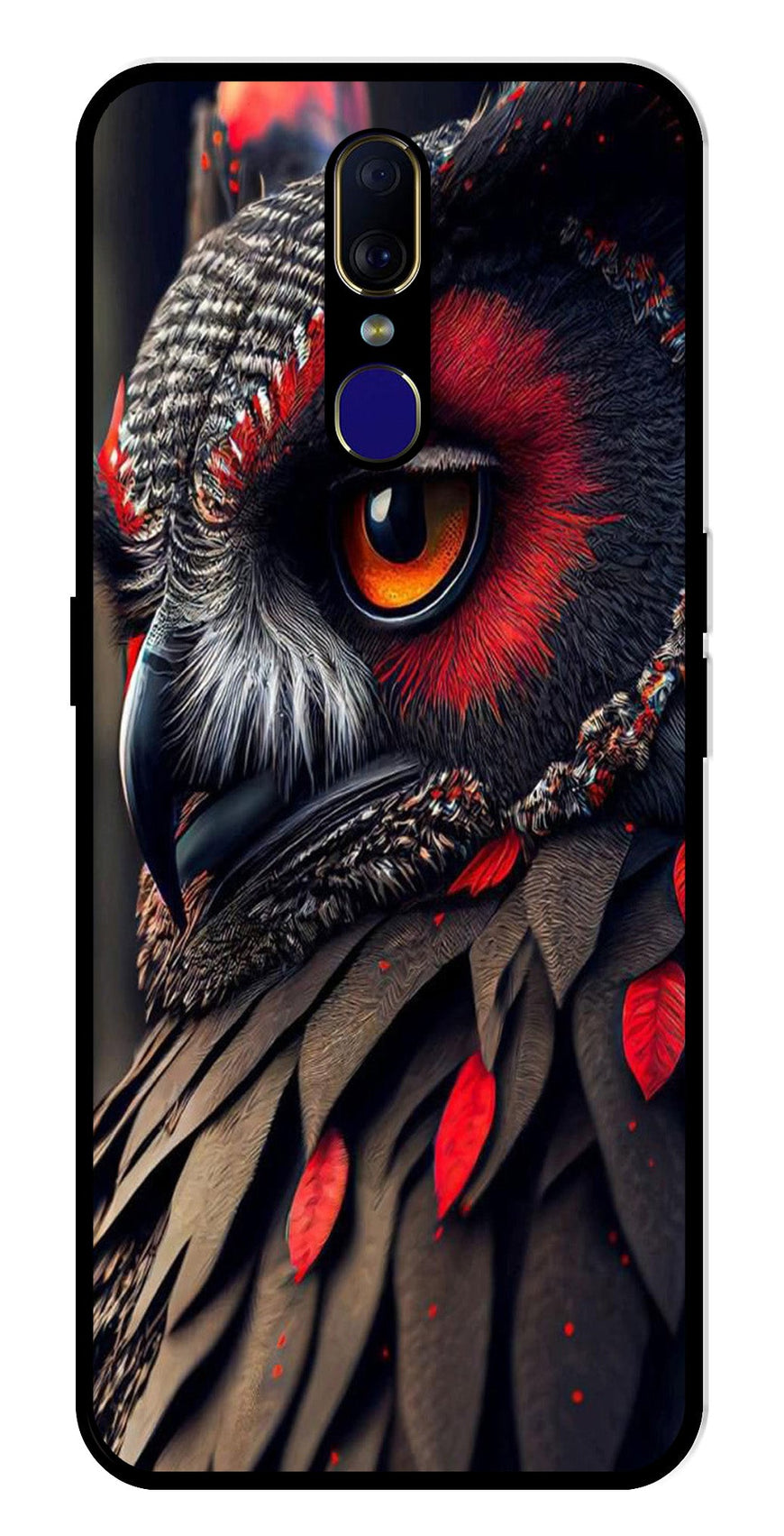 Owl Design Metal Mobile Case for Oppo F11   (Design No -26)