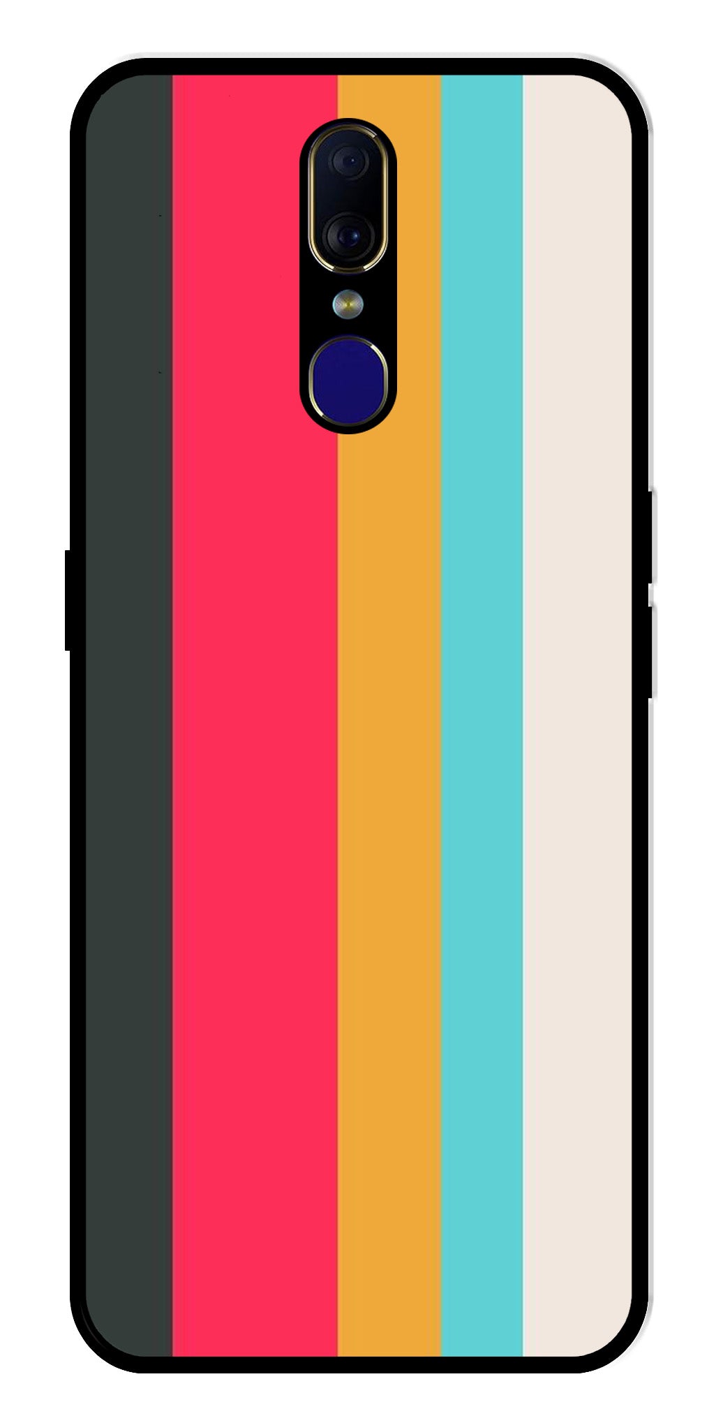 Muted Rainbow Metal Mobile Case for Oppo F11   (Design No -31)