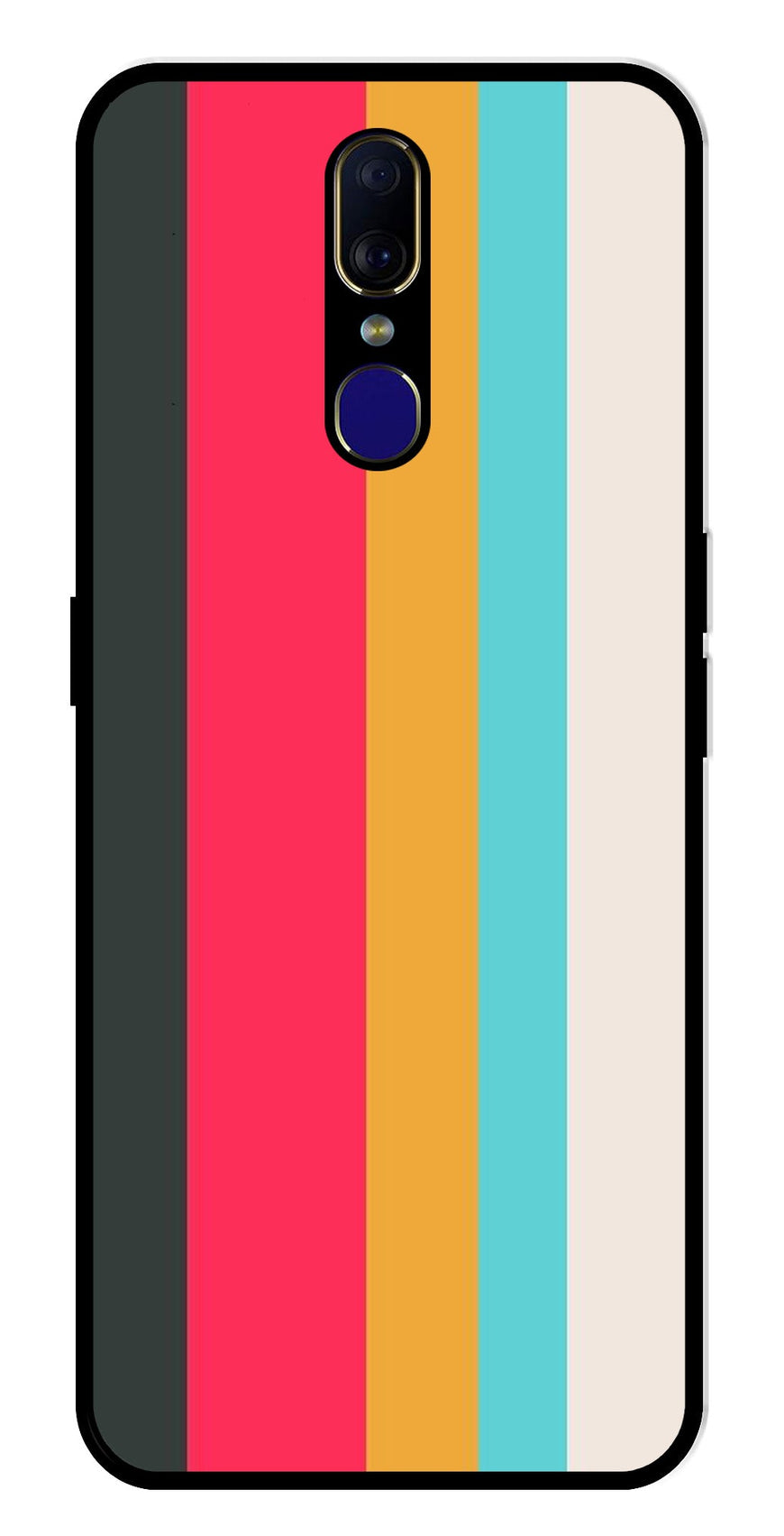 Muted Rainbow Metal Mobile Case for Oppo F11   (Design No -31)