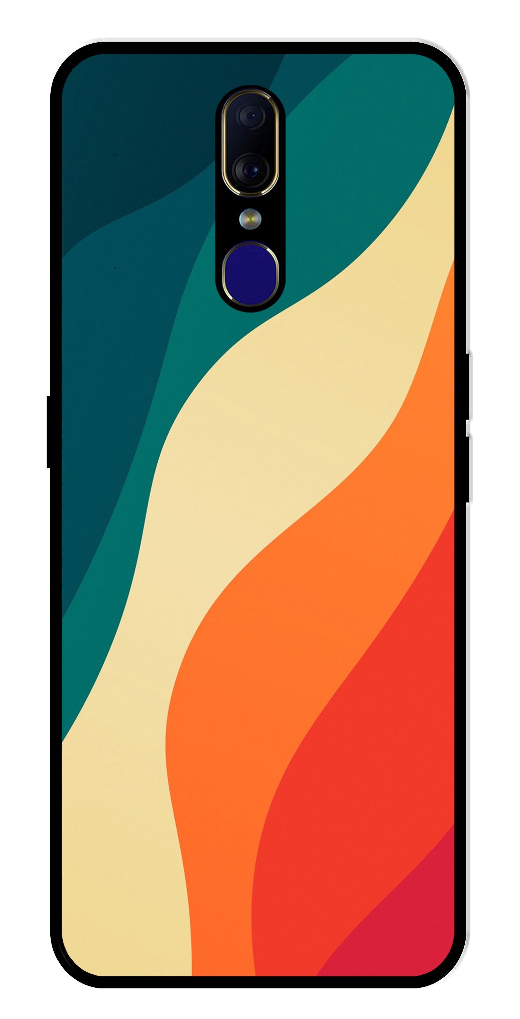 Muted Rainbow Metal Mobile Case for Oppo F11   (Design No -39)