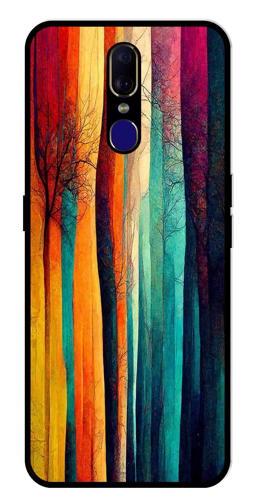 Modern Art Colorful Metal Mobile Case for Oppo F11   (Design No -47)