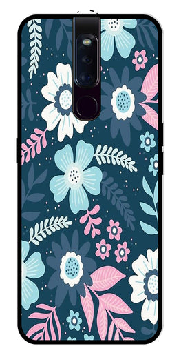 Flower Leaves Design Metal Mobile Case for Oppo F11 Pro   (Design No -50)