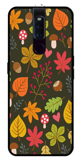 Leaves Design Metal Mobile Case for Oppo F11 Pro   (Design No -51)