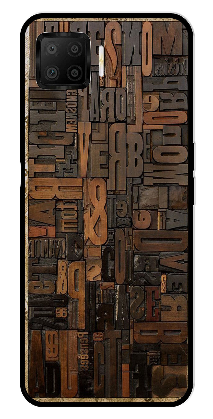 Alphabets Metal Mobile Case for Oppo A73   (Design No -32)