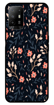 Floral Pattern Metal Mobile Case for Oppo F19 Pro Plus