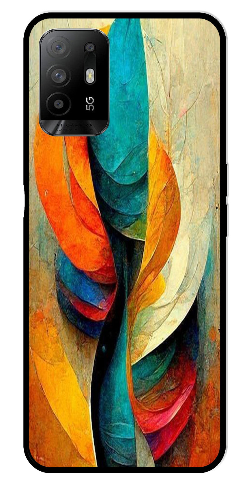 Modern Art Metal Mobile Case for Oppo F19 Pro Plus   (Design No -11)