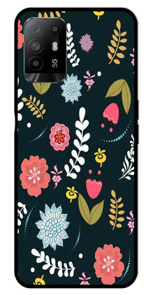 Floral Pattern2 Metal Mobile Case for Oppo F19 Pro Plus