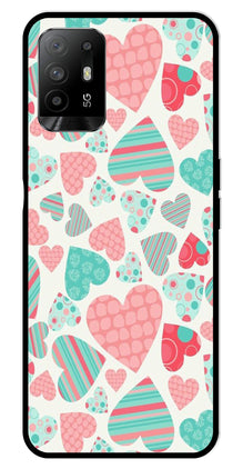 Hearts Pattern Metal Mobile Case for Oppo F19 Pro Plus