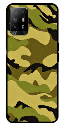 Army Pattern Metal Mobile Case for Oppo F19 Pro Plus