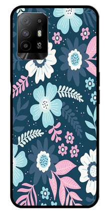 Flower Leaves Design Metal Mobile Case for Oppo F19 Pro Plus