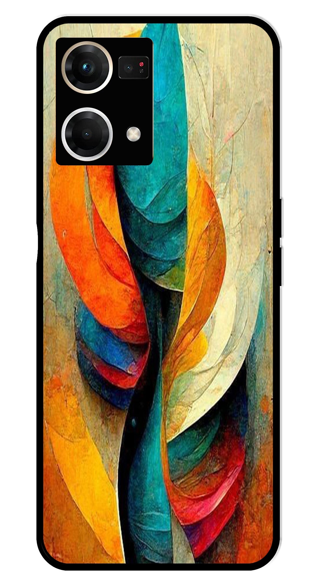 Modern Art Metal Mobile Case for Oppo F21 Pro    (Design No -11)