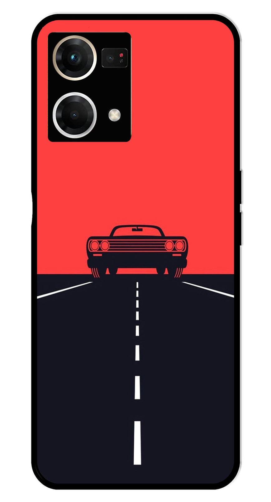 Car Lover Metal Mobile Case for Oppo F21 Pro    (Design No -21)