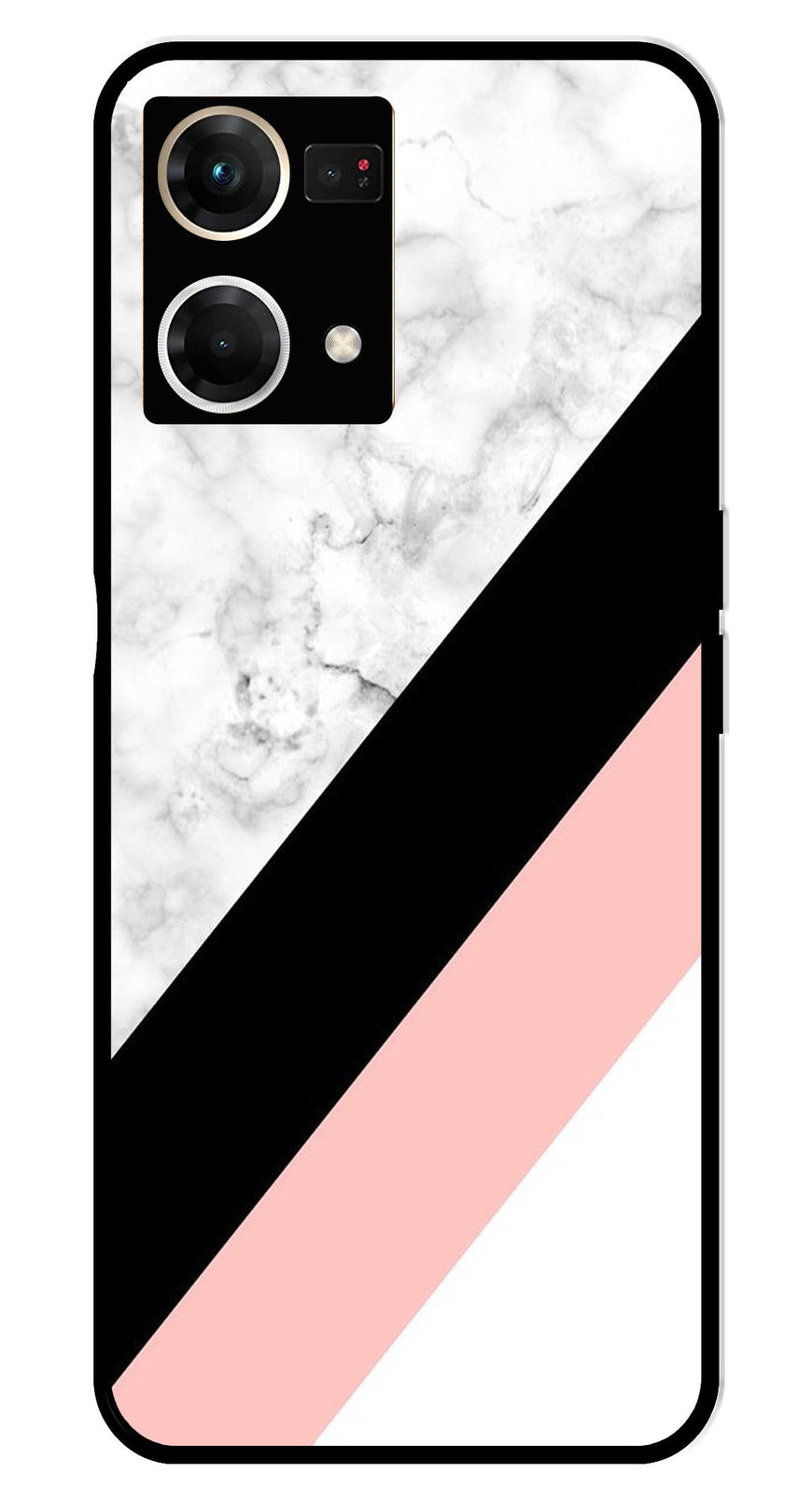 Marble Design Metal Mobile Case for Oppo F21 Pro    (Design No -24)