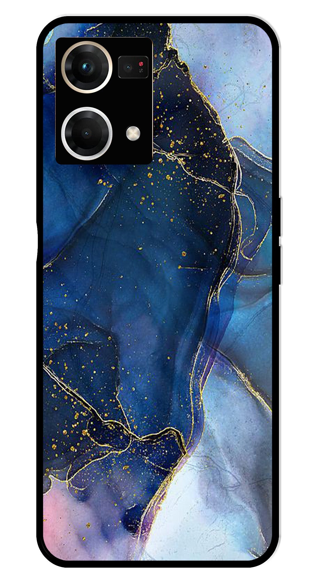 Blue Marble Metal Mobile Case for Oppo F21 Pro    (Design No -34)