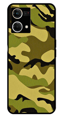 Army Pattern Metal Mobile Case for Oppo F21 Pro