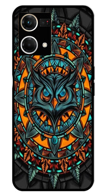 Owl Pattern Metal Mobile Case for Oppo F21 Pro