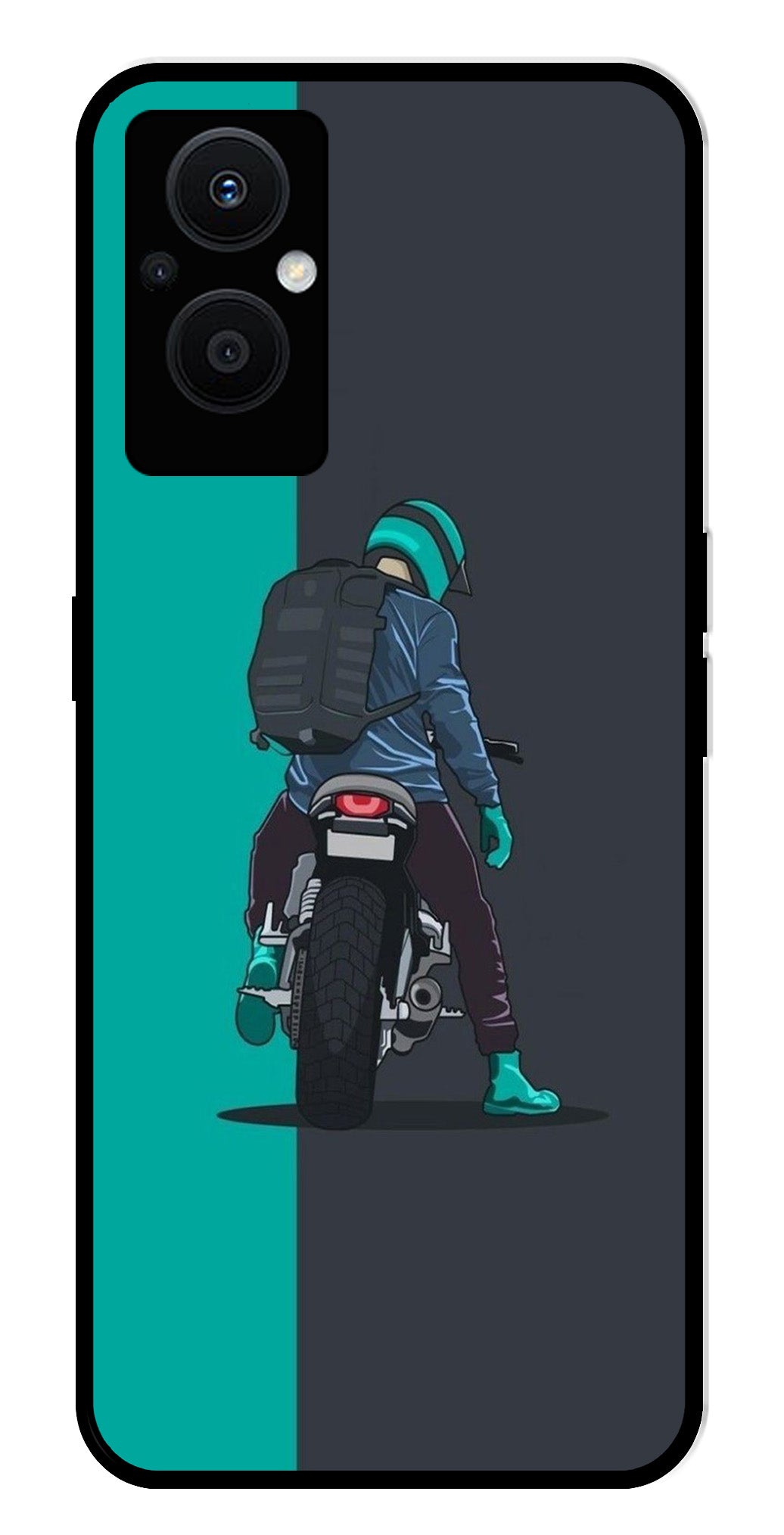 Bike Lover Metal Mobile Case for Oppo F21 Pro 5G    (Design No -05)