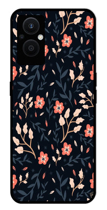 Floral Pattern Metal Mobile Case for Oppo F21 Pro 5G