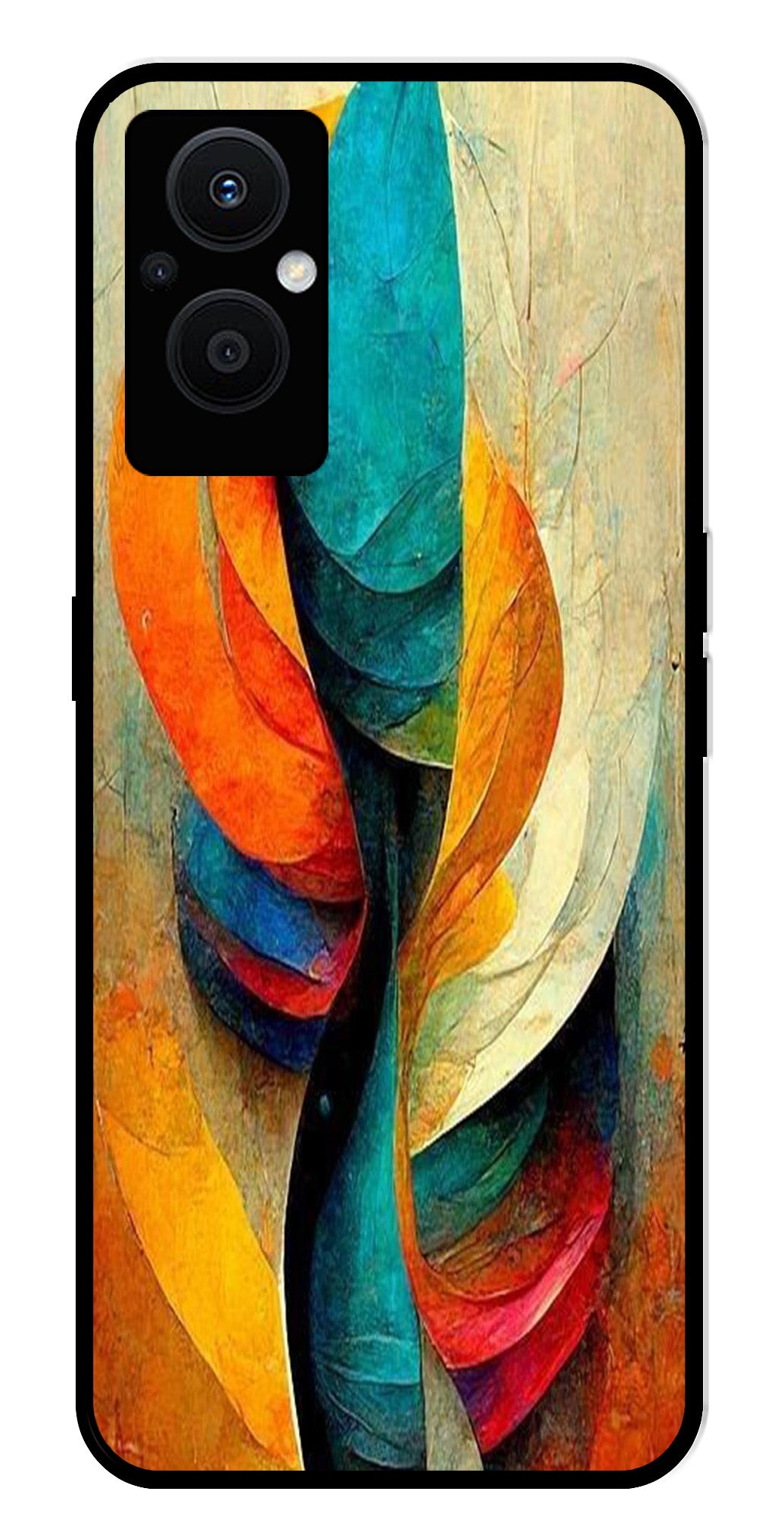 Modern Art Metal Mobile Case for Oppo F21 Pro 5G    (Design No -11)