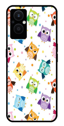 Owls Pattern Metal Mobile Case for Oppo F21 Pro 5G