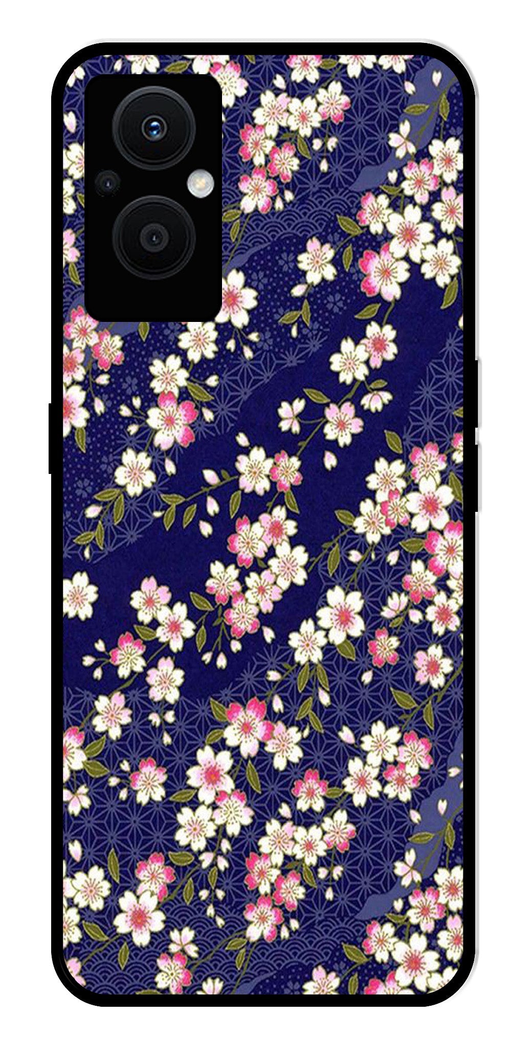 Flower Design Metal Mobile Case for Oppo F21 Pro 5G    (Design No -25)