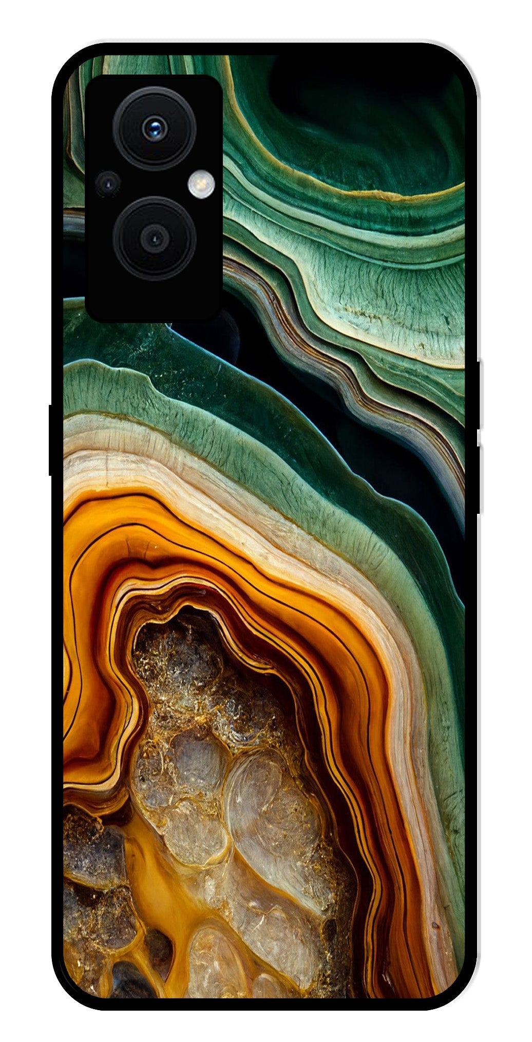 Marble Design Metal Mobile Case for Oppo F21 Pro 5G    (Design No -28)