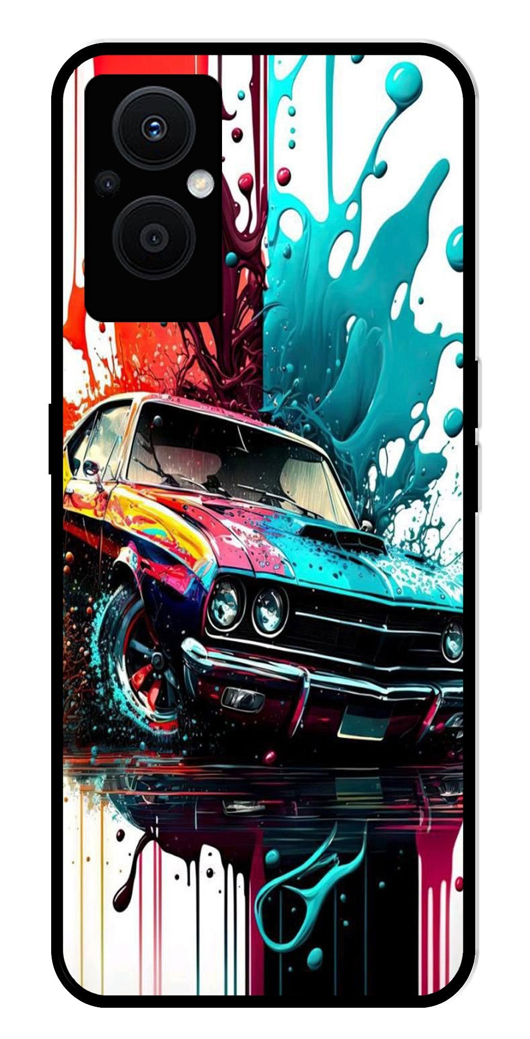 Vintage Car Metal Mobile Case for Oppo F21 Pro 5G    (Design No -29)