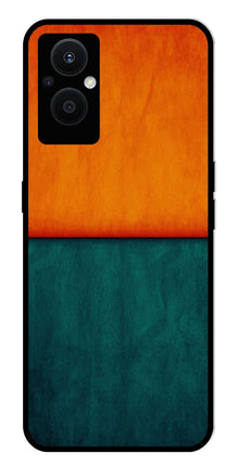 Orange Green Pattern Metal Mobile Case for Oppo F21 Pro 5G