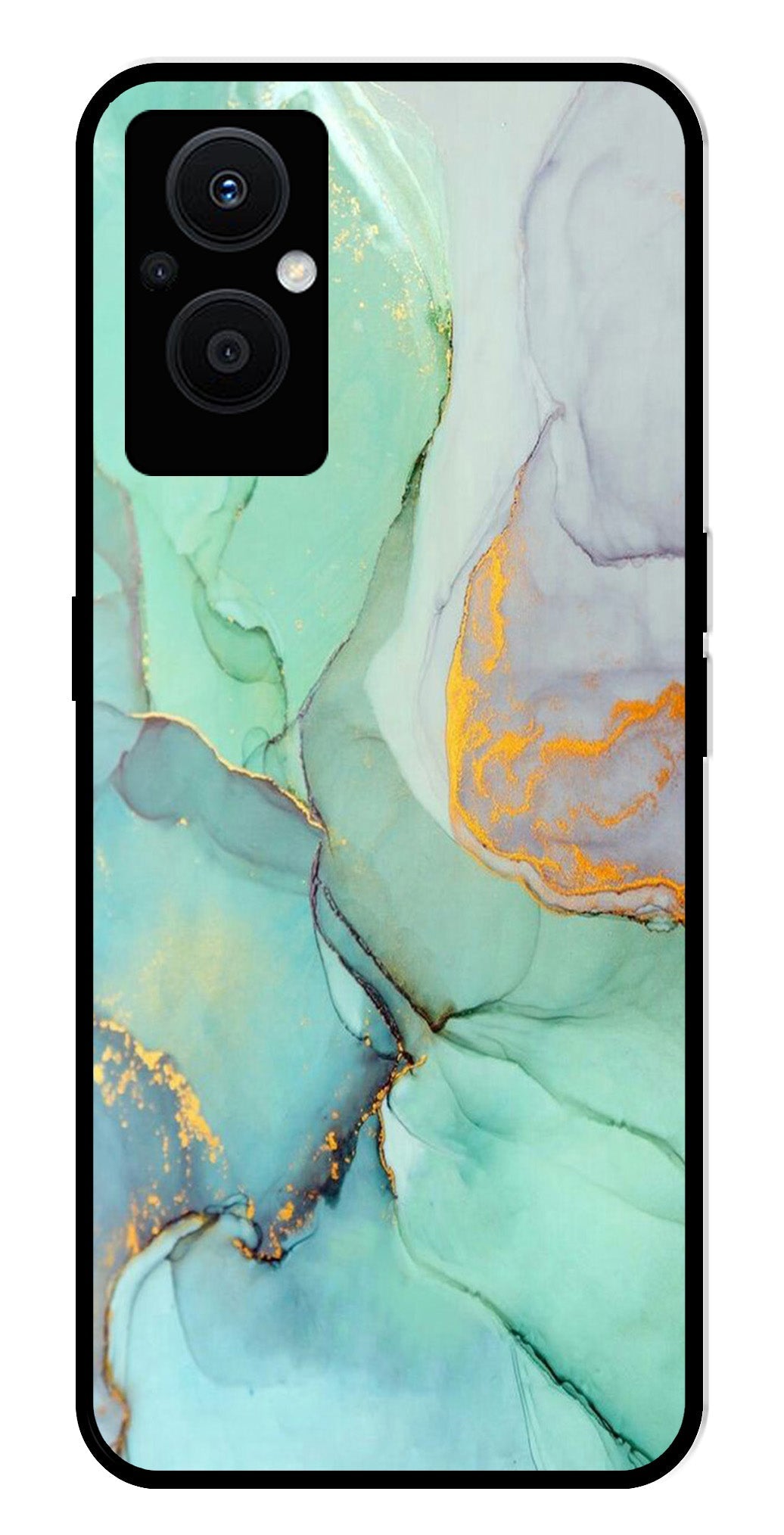 Marble Design Metal Mobile Case for Oppo F21 Pro 5G    (Design No -46)