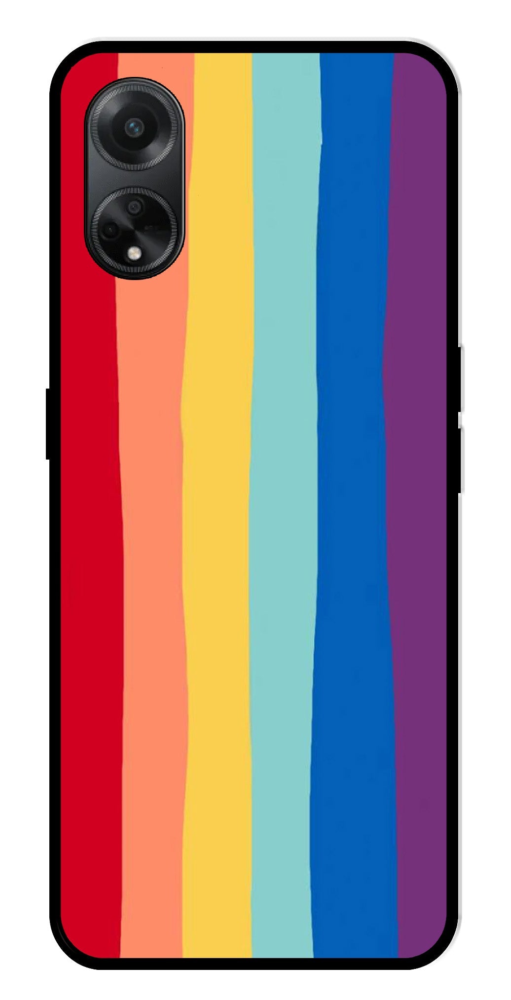 Rainbow MultiColor Metal Mobile Case for Oppo F23 5G    (Design No -03)