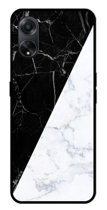 Black White Marble Design Metal Mobile Case for Oppo F23 5G