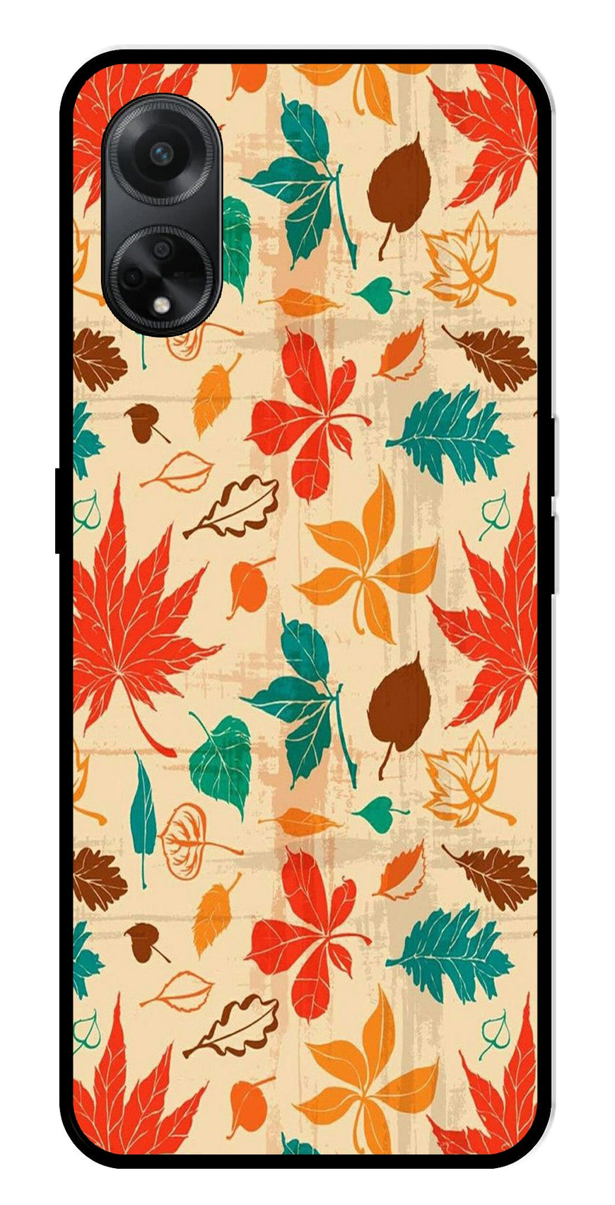 Leafs Design Metal Mobile Case for Oppo F23 5G    (Design No -14)