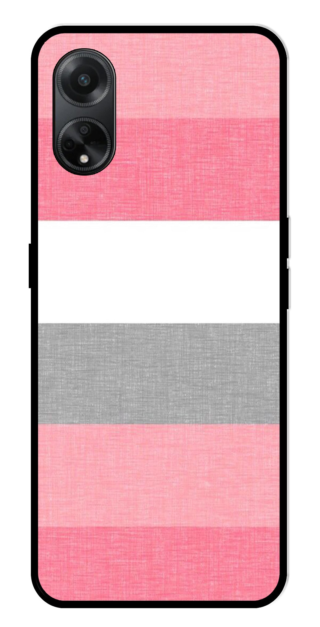 Pink Pattern Metal Mobile Case for Oppo F23 5G    (Design No -23)