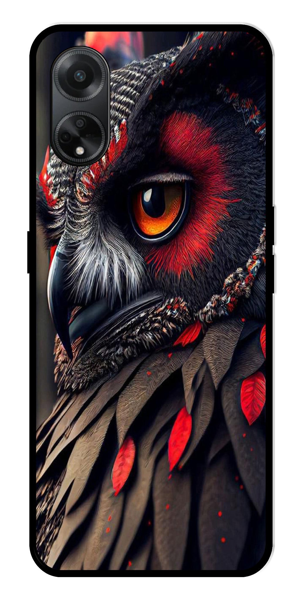 Owl Design Metal Mobile Case for Oppo F23 5G    (Design No -26)