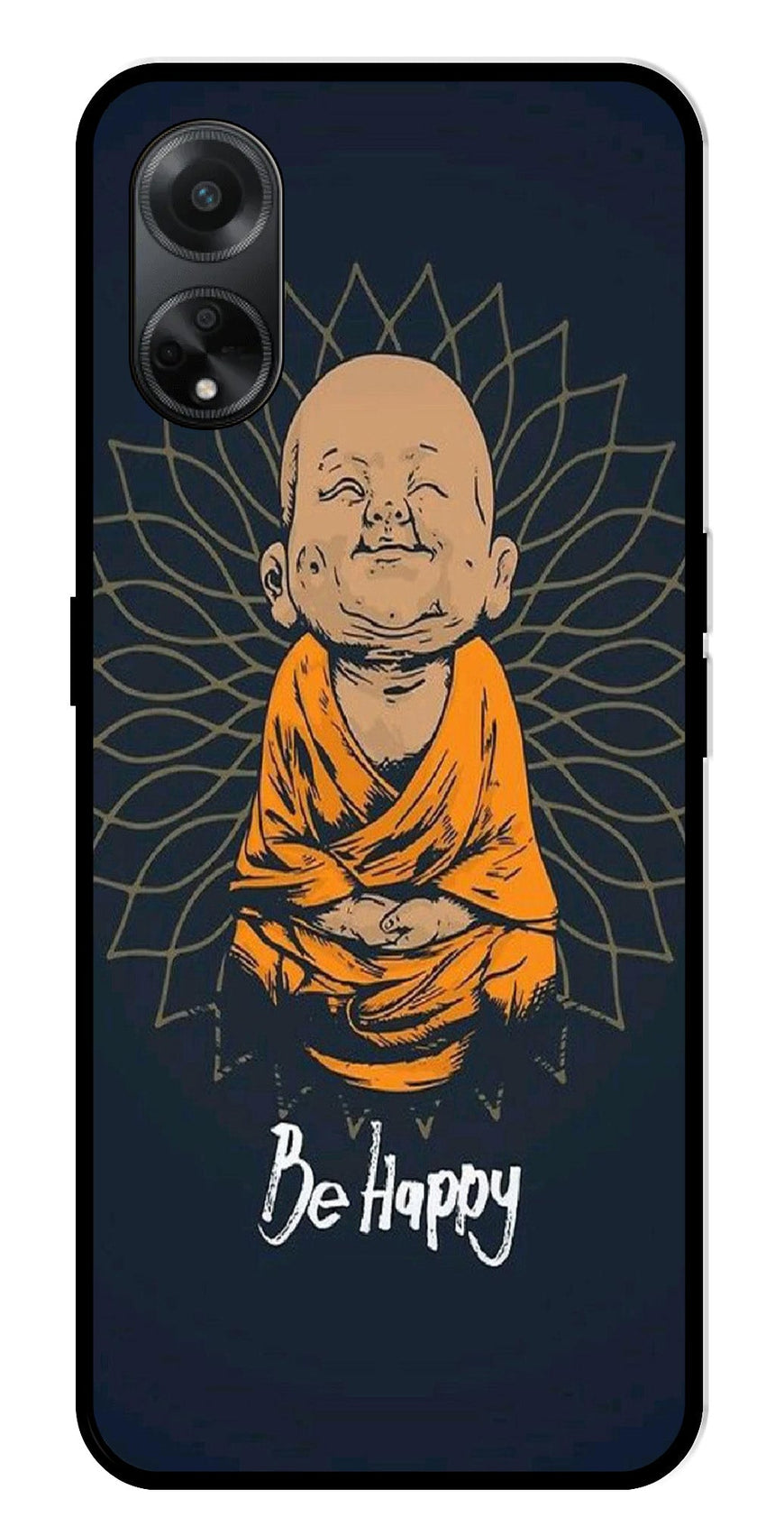 Be Happy Metal Mobile Case for Oppo F23 5G    (Design No -27)