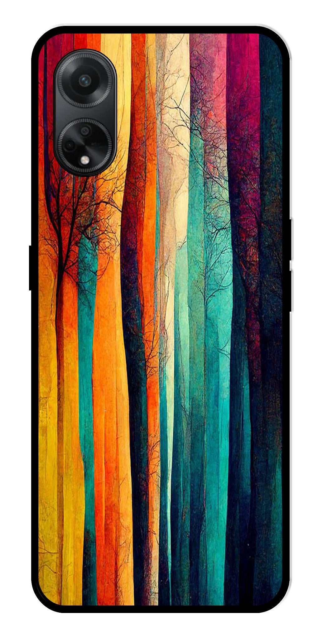 Modern Art Colorful Metal Mobile Case for Oppo F23 5G    (Design No -47)