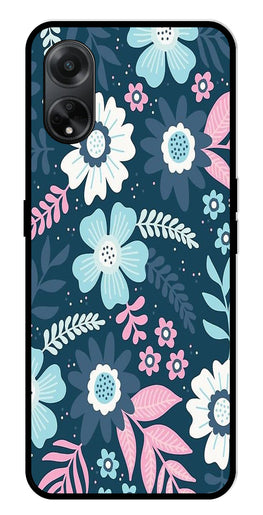 Flower Leaves Design Metal Mobile Case for Oppo F23 5G    (Design No -50)