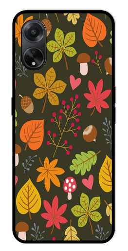 Leaves Design Metal Mobile Case for Oppo F23 5G    (Design No -51)