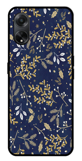 Floral Pattern  Metal Mobile Case for Oppo F23 5G    (Design No -52)