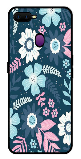 Flower Leaves Design Metal Mobile Case for Oppo F9   (Design No -50)